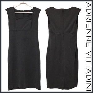 Gray A-line Dress Cap Sleeve Knee Length Heavy Weight Sz 4 ADRIENNE VITTADINI